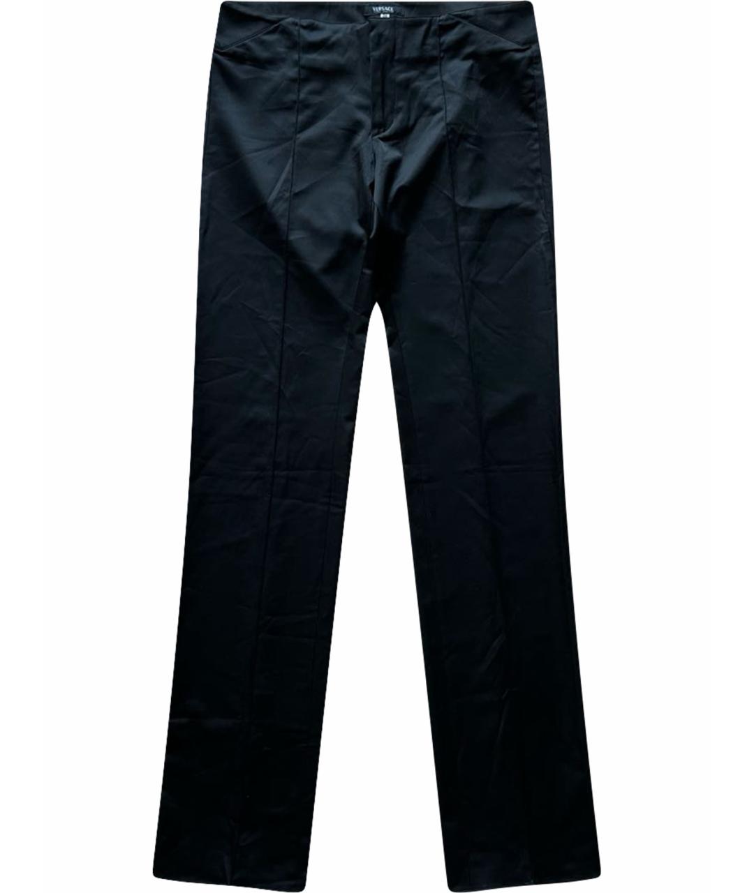 VERSACE JEANS COUTURE Черные хлопковые прямые брюки, фото 1