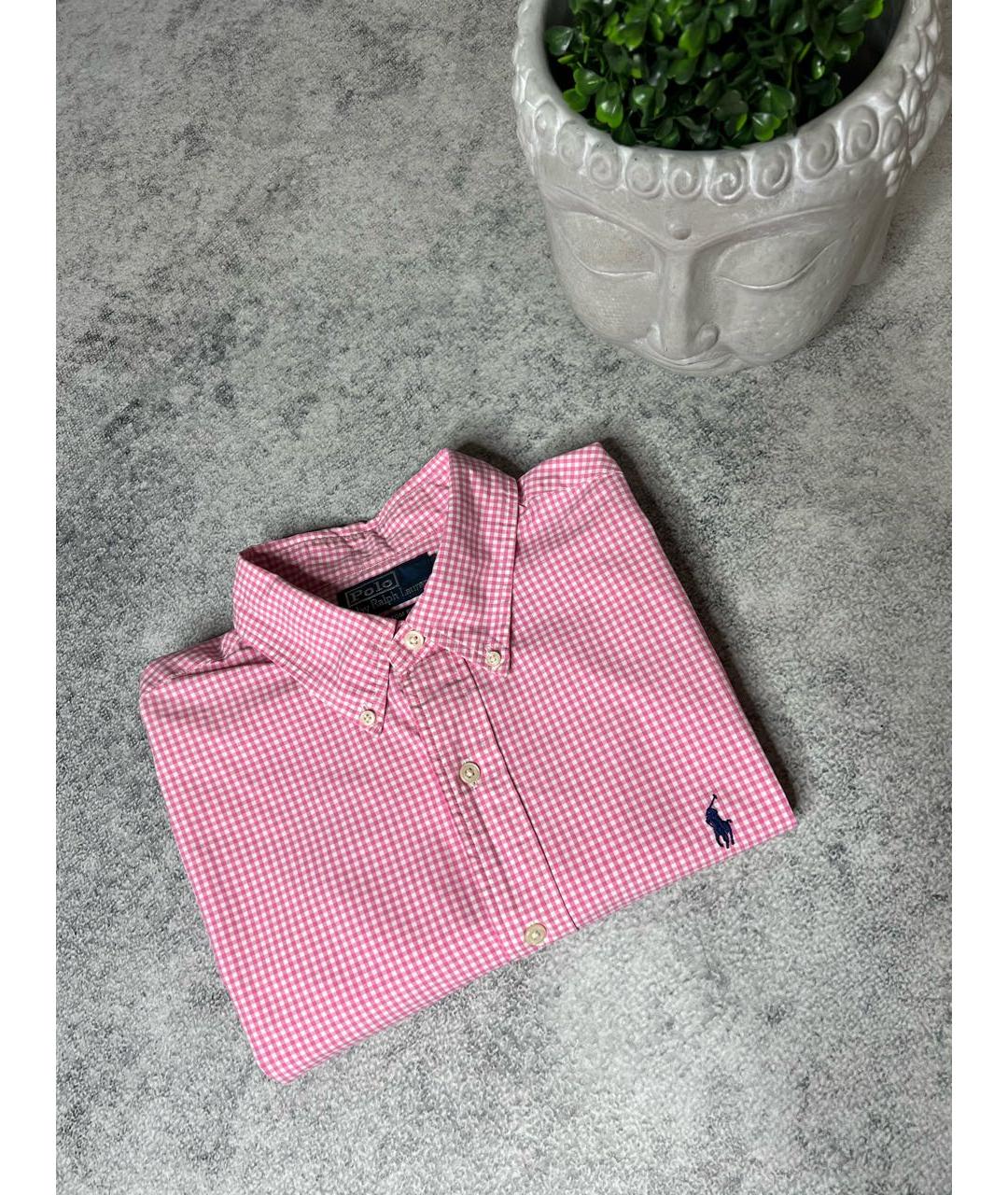 RALPH LAUREN Розовая хлопковая классическая рубашка, фото 2