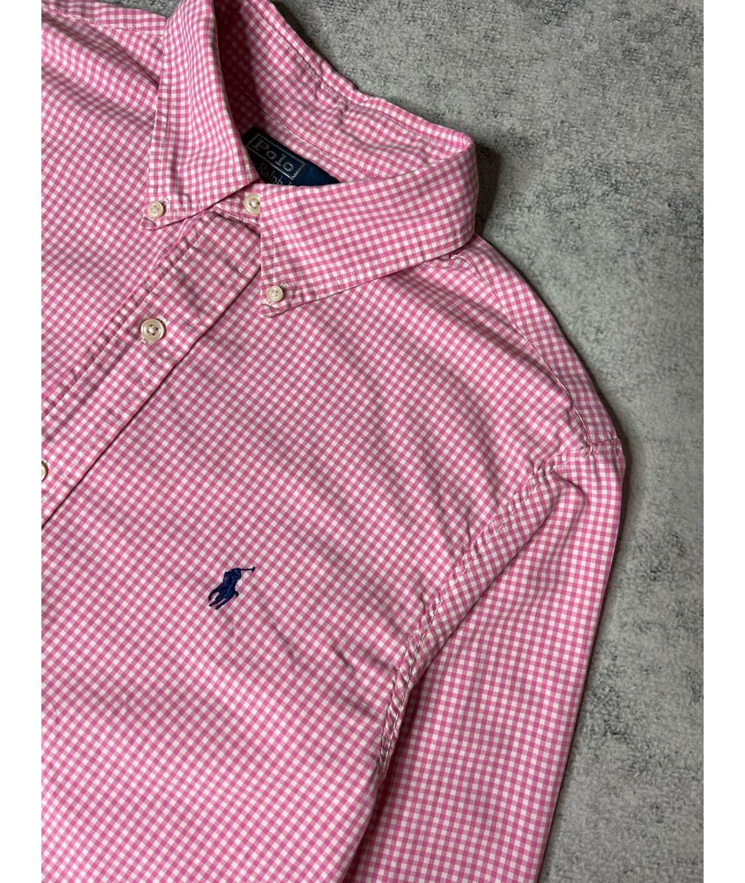 RALPH LAUREN Розовая хлопковая классическая рубашка, фото 5