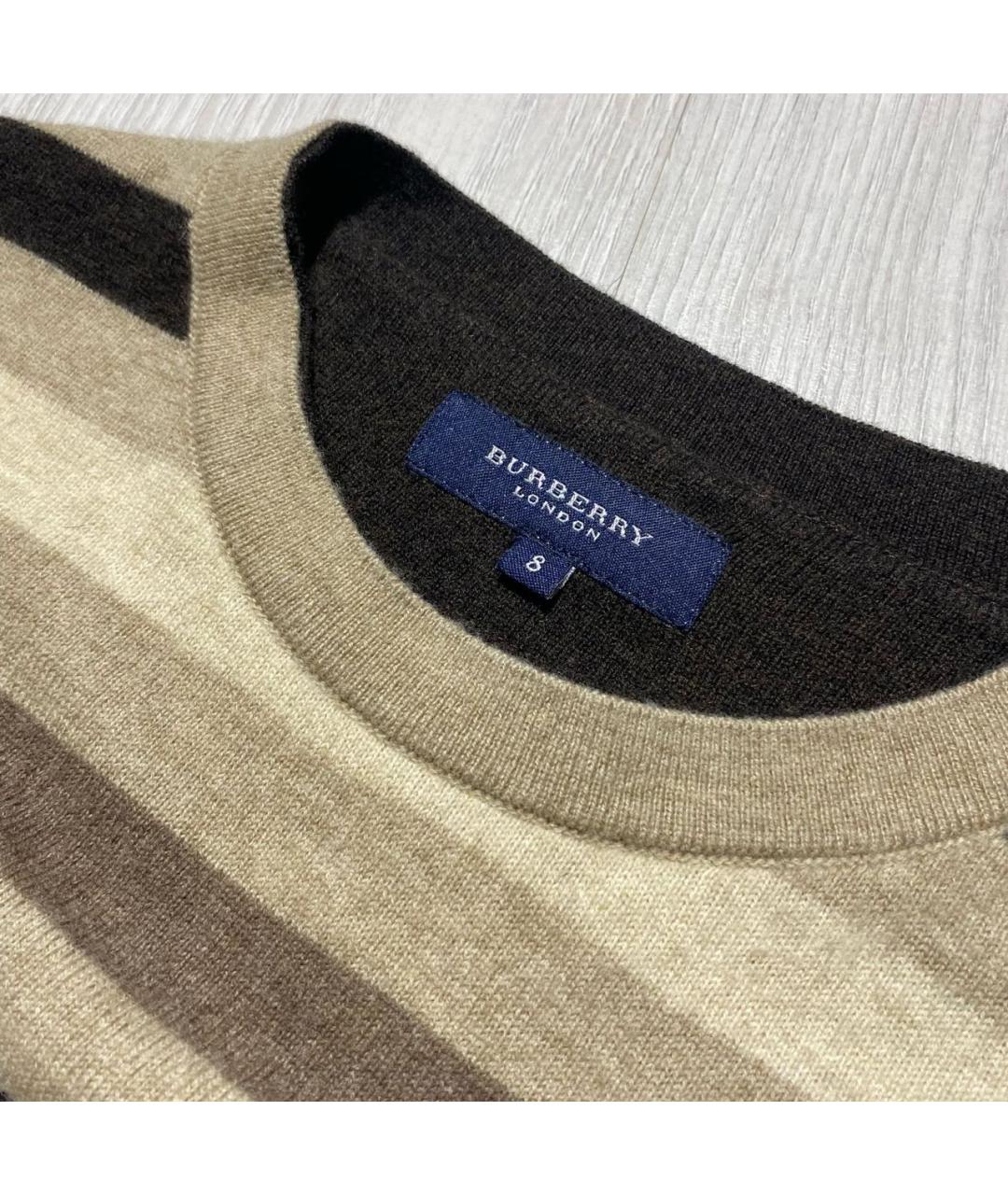 BURBERRY Бежевый шерстяной джемпер / свитер, фото 3