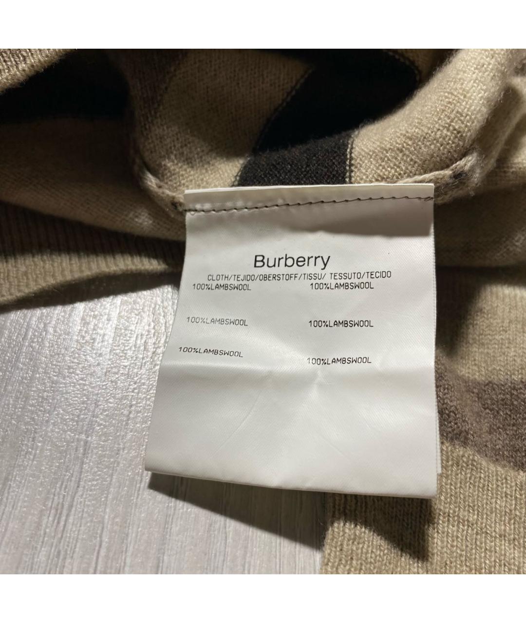 BURBERRY Бежевый шерстяной джемпер / свитер, фото 5