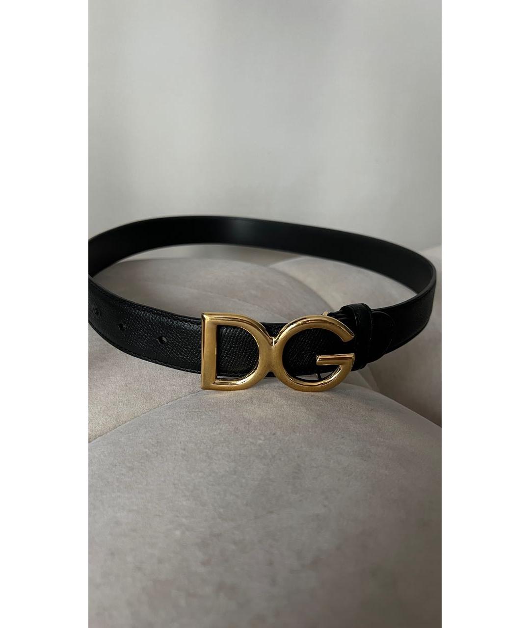 DOLCE&GABBANA Черный кожаный ремень, фото 9