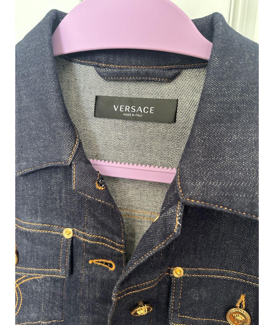 VERSACE Темно-синяя деним куртка, фото 6