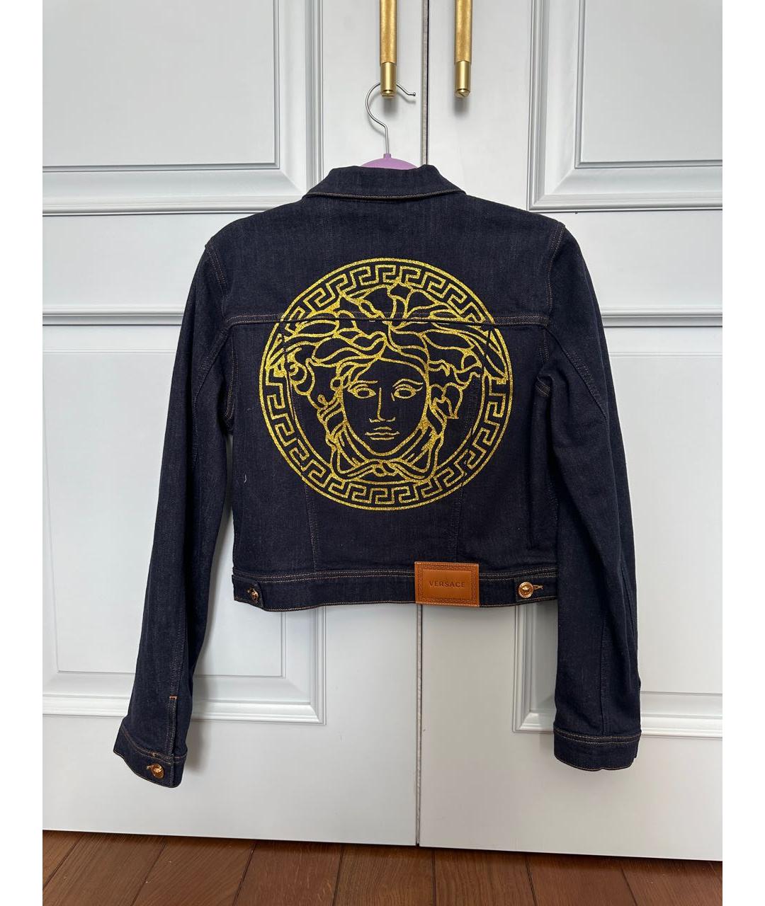 VERSACE Темно-синяя деним куртка, фото 3