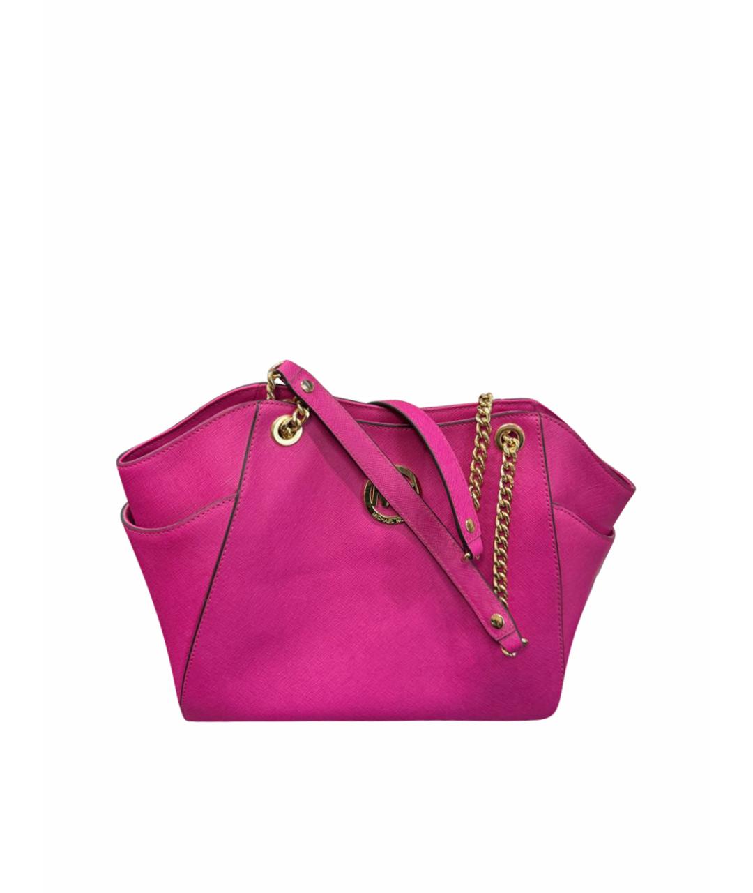 MICHAEL KORS Фуксия кожаная сумка тоут, фото 1