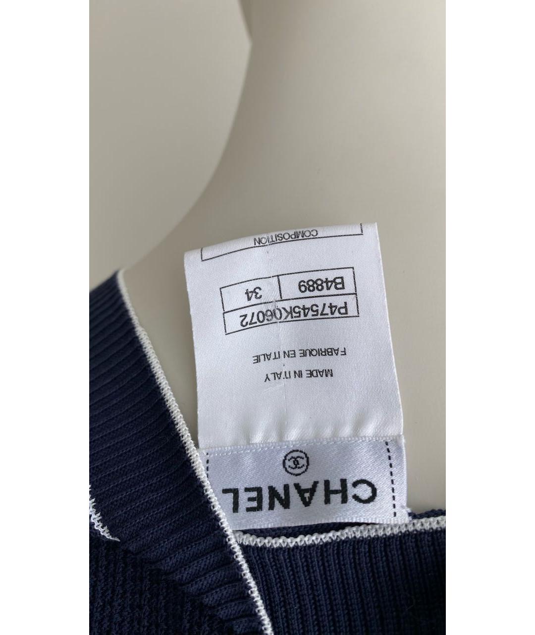 CHANEL Темно-синяя хлопковая майка, фото 5