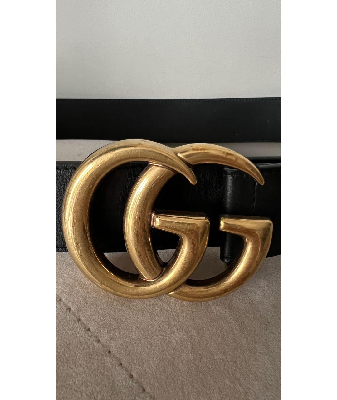 GUCCI Черный кожаный ремень, фото 2