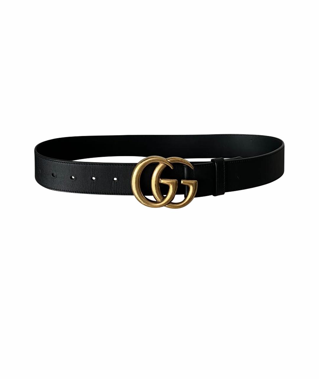 GUCCI Черный кожаный ремень, фото 1