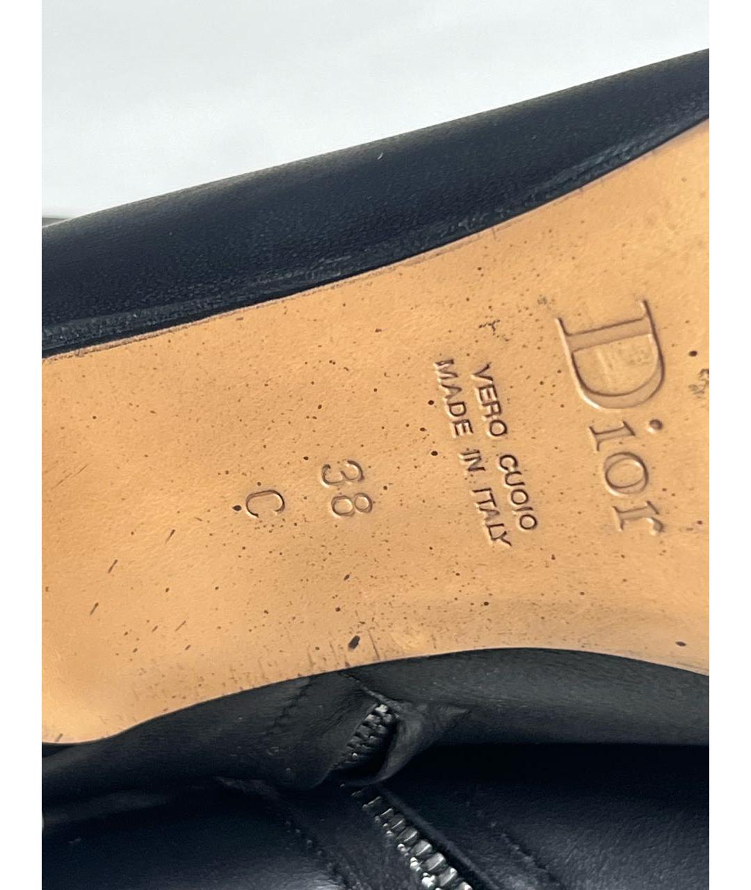 CHRISTIAN DIOR Черные кожаные полусапоги, фото 6