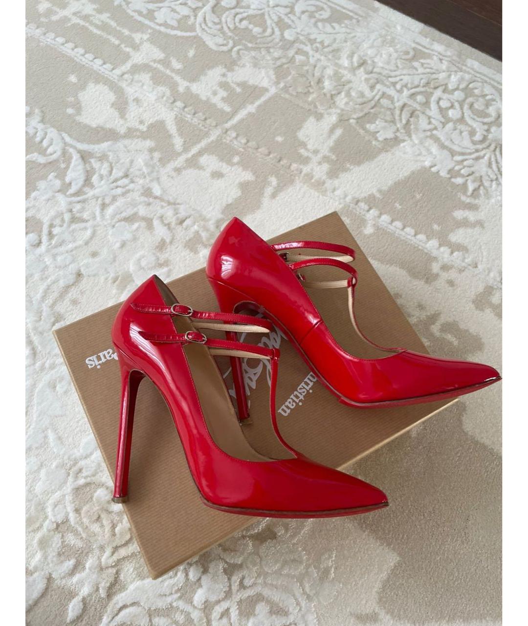 CHRISTIAN LOUBOUTIN Красные туфли из лакированной кожи, фото 2