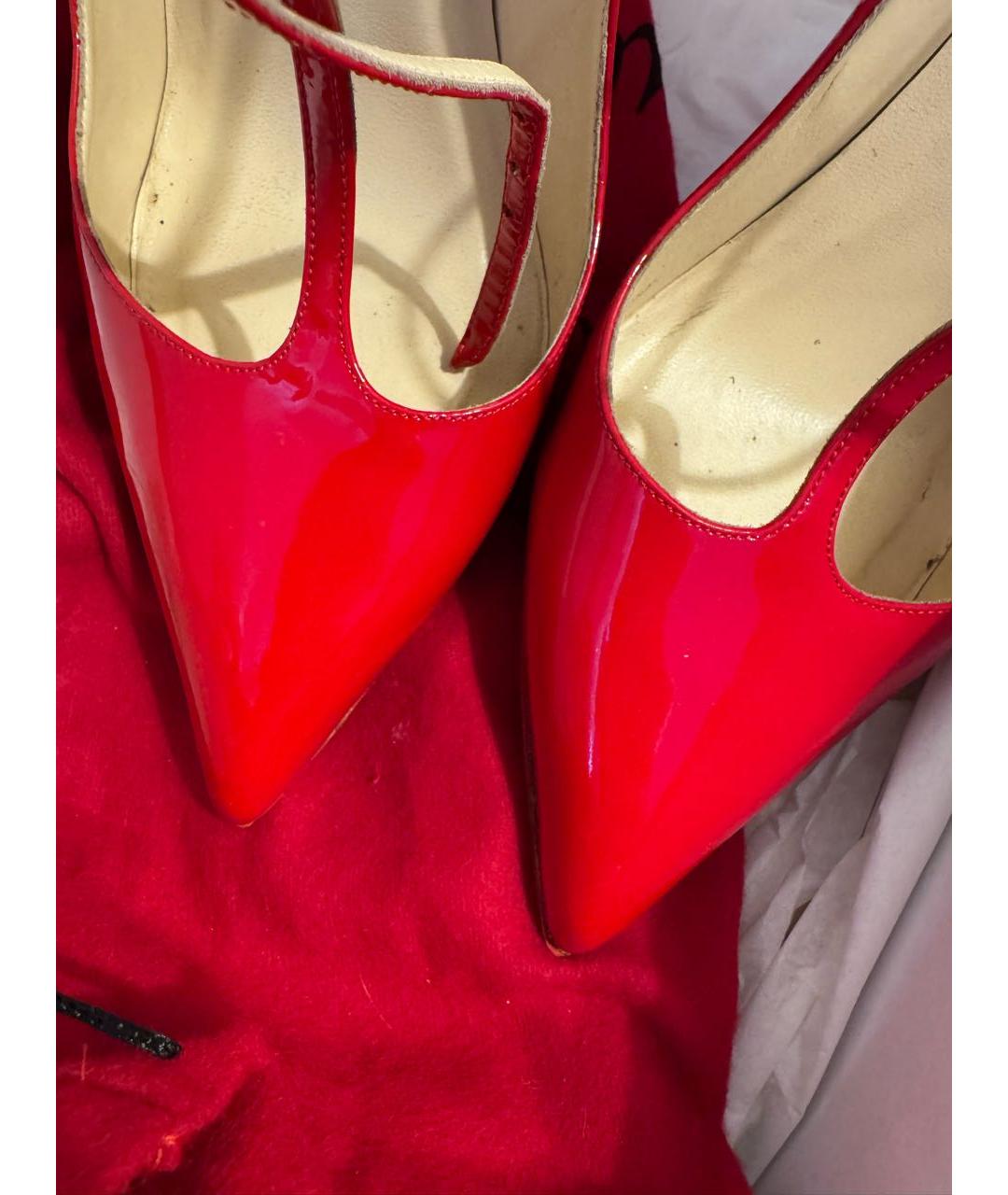 CHRISTIAN LOUBOUTIN Красные туфли из лакированной кожи, фото 3
