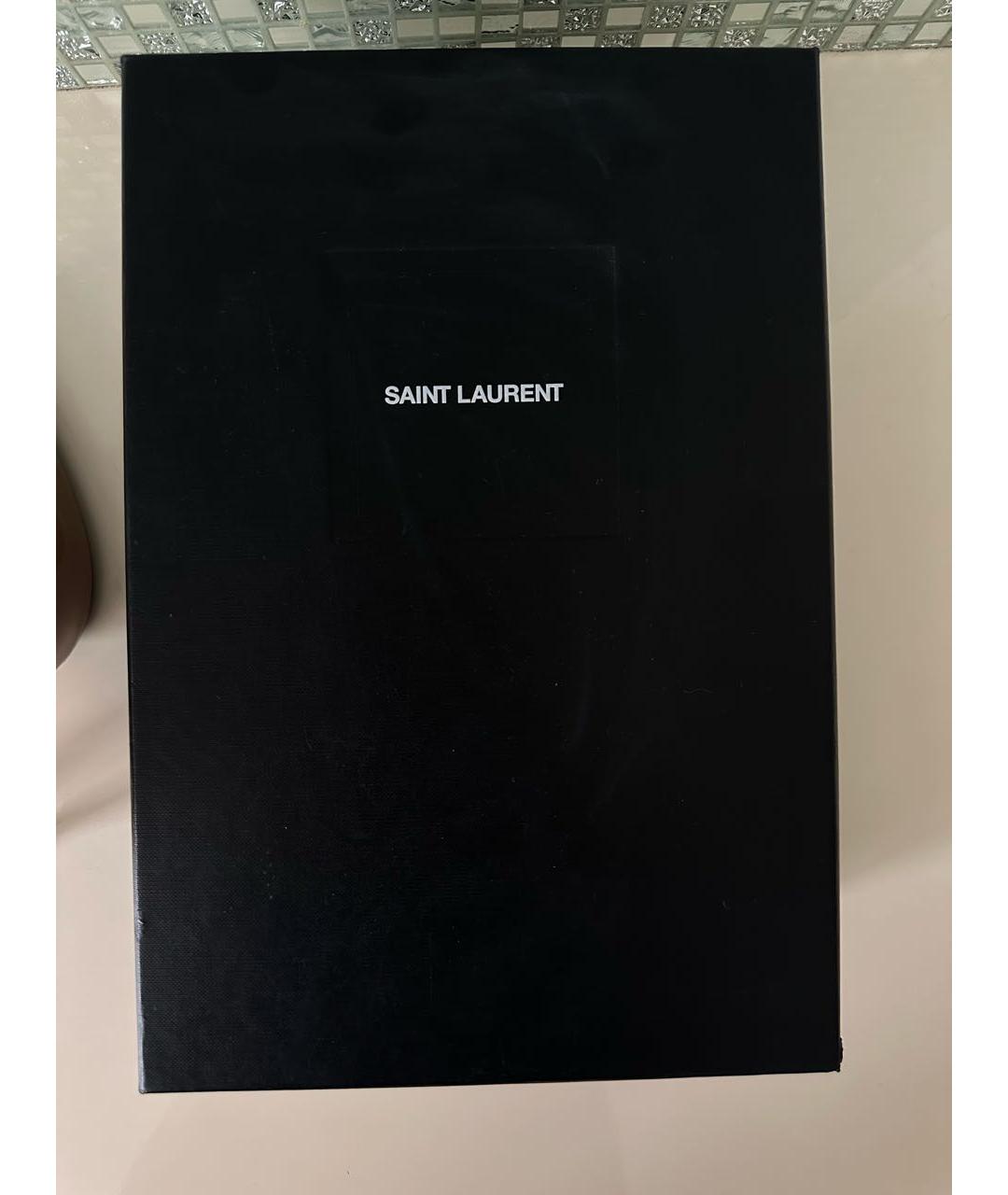 SAINT LAURENT Бежевые туфли из лакированной кожи, фото 5