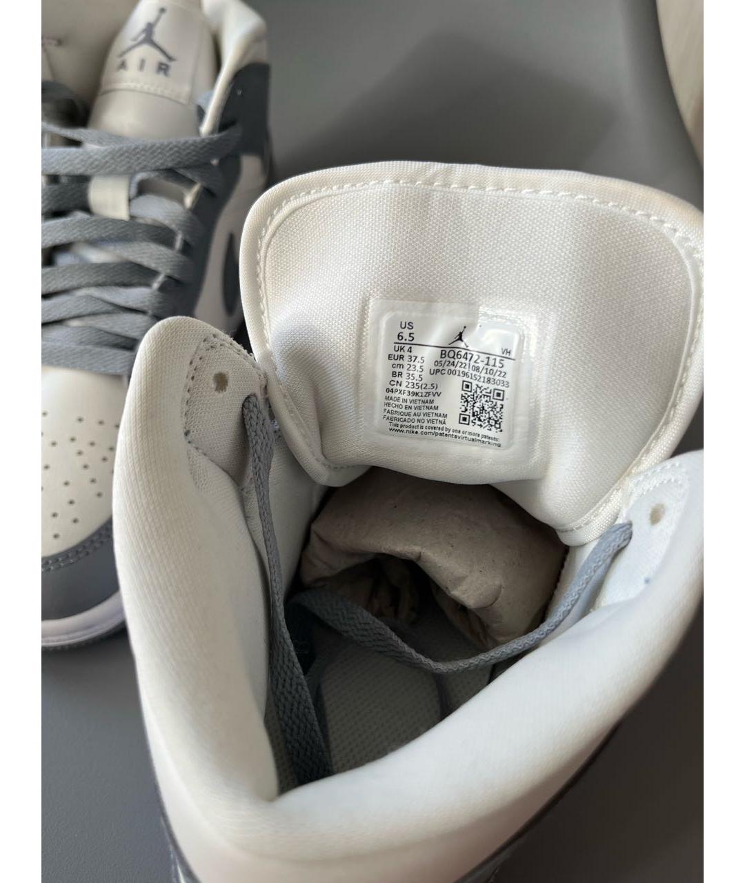 NIKE Серые кожаные кроссовки, фото 5