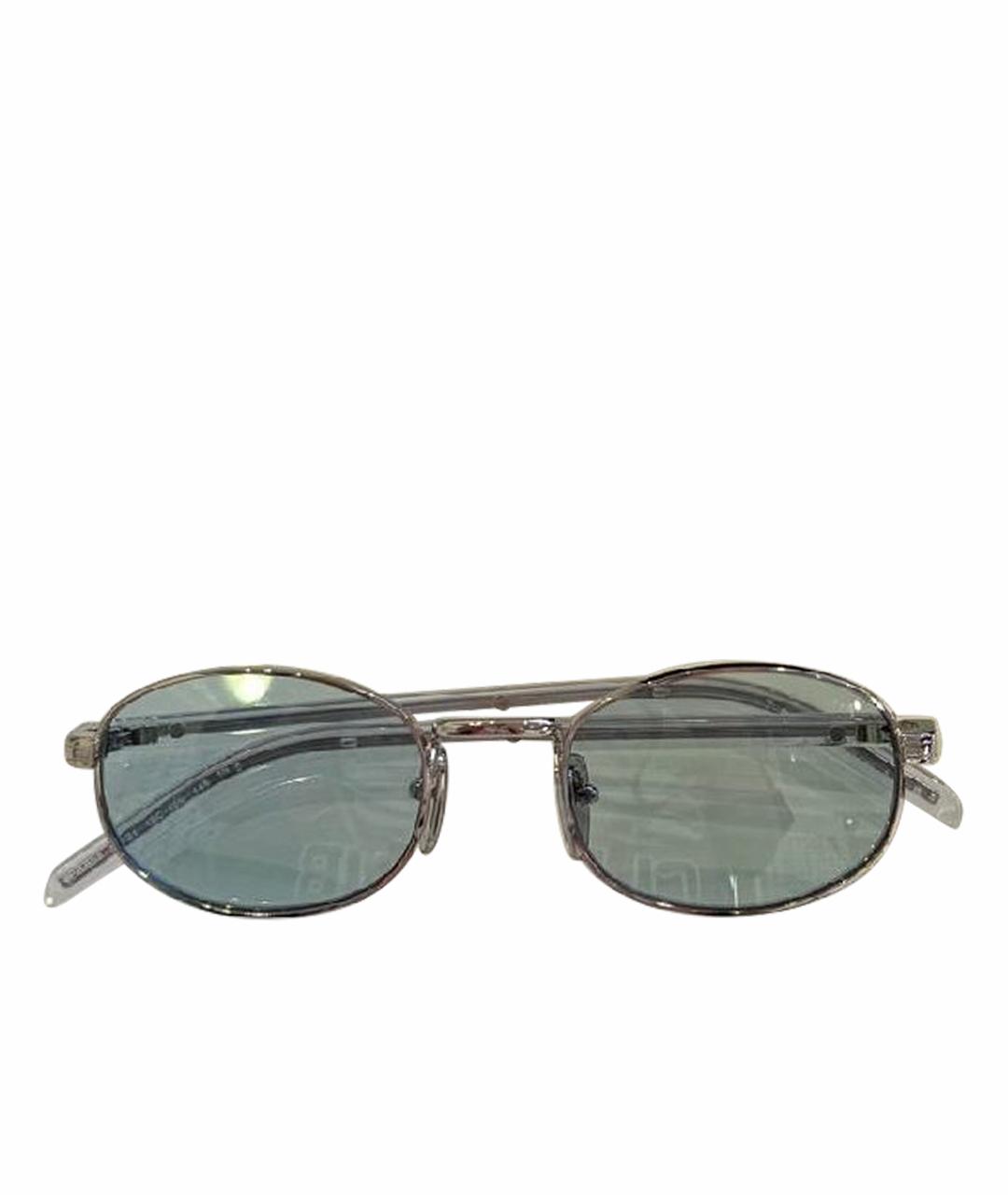 PRADA Серебряные металлические солнцезащитные очки, фото 1