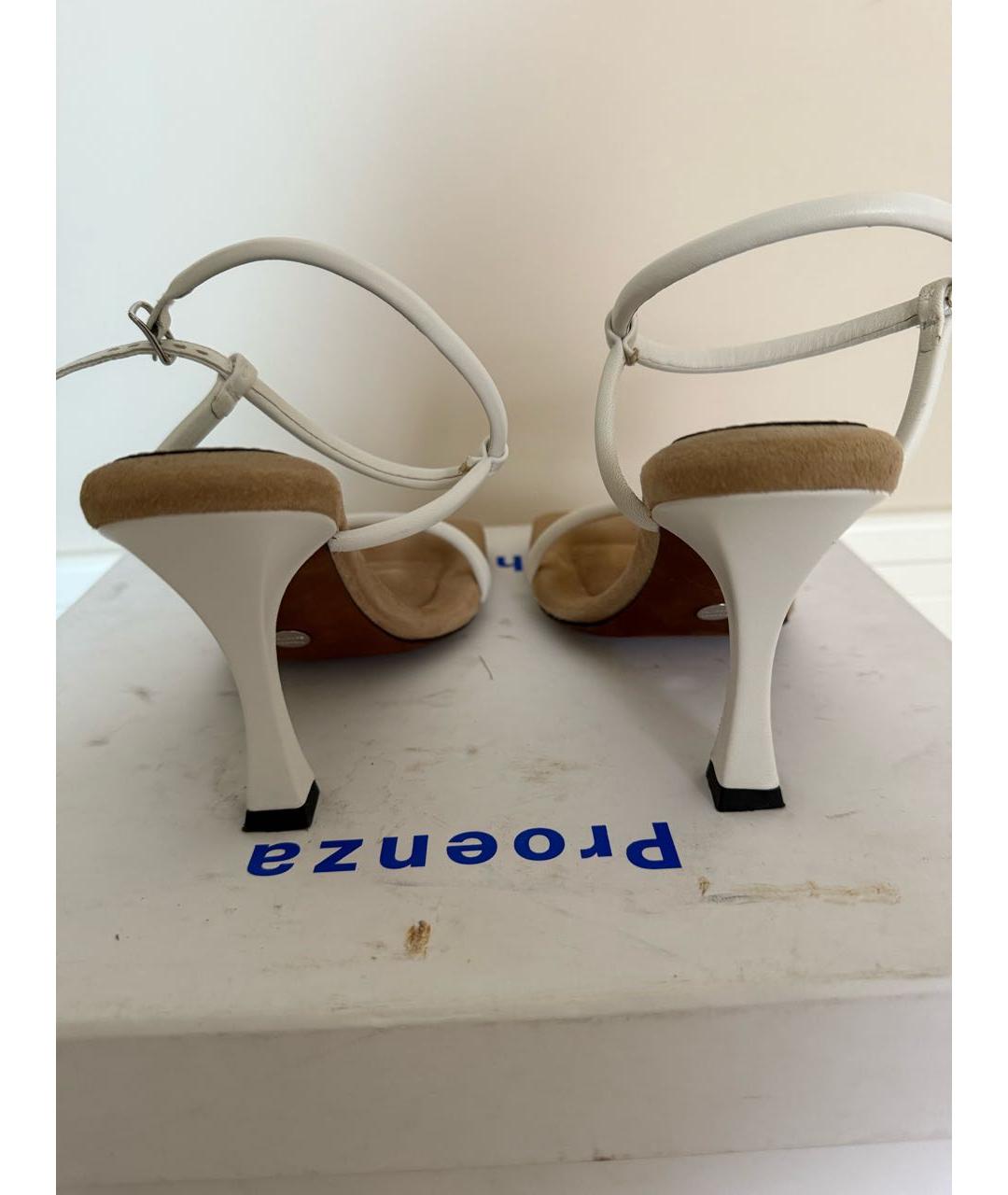 PROENZA SCHOULER Белые кожаные босоножки, фото 4