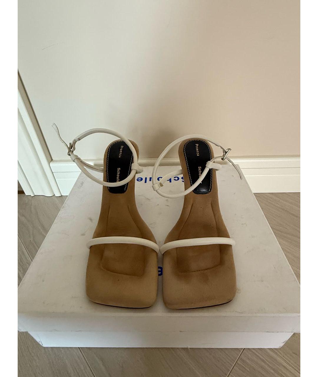PROENZA SCHOULER Белые кожаные босоножки, фото 2