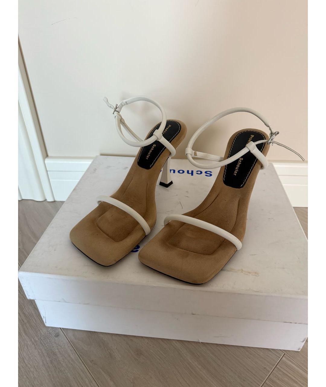 PROENZA SCHOULER Белые кожаные босоножки, фото 5