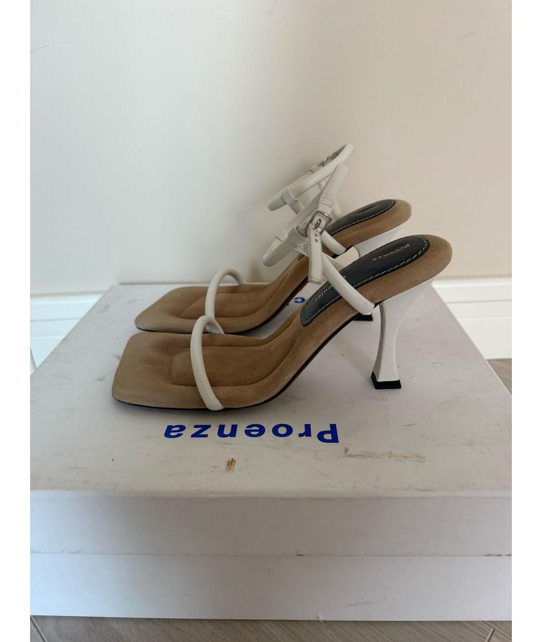 PROENZA SCHOULER Белые кожаные босоножки, фото 6
