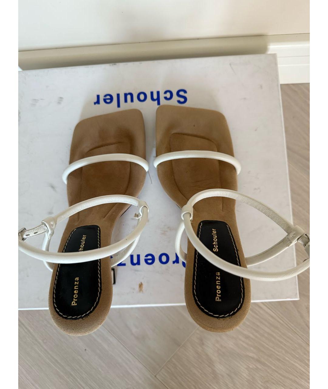 PROENZA SCHOULER Белые кожаные босоножки, фото 3