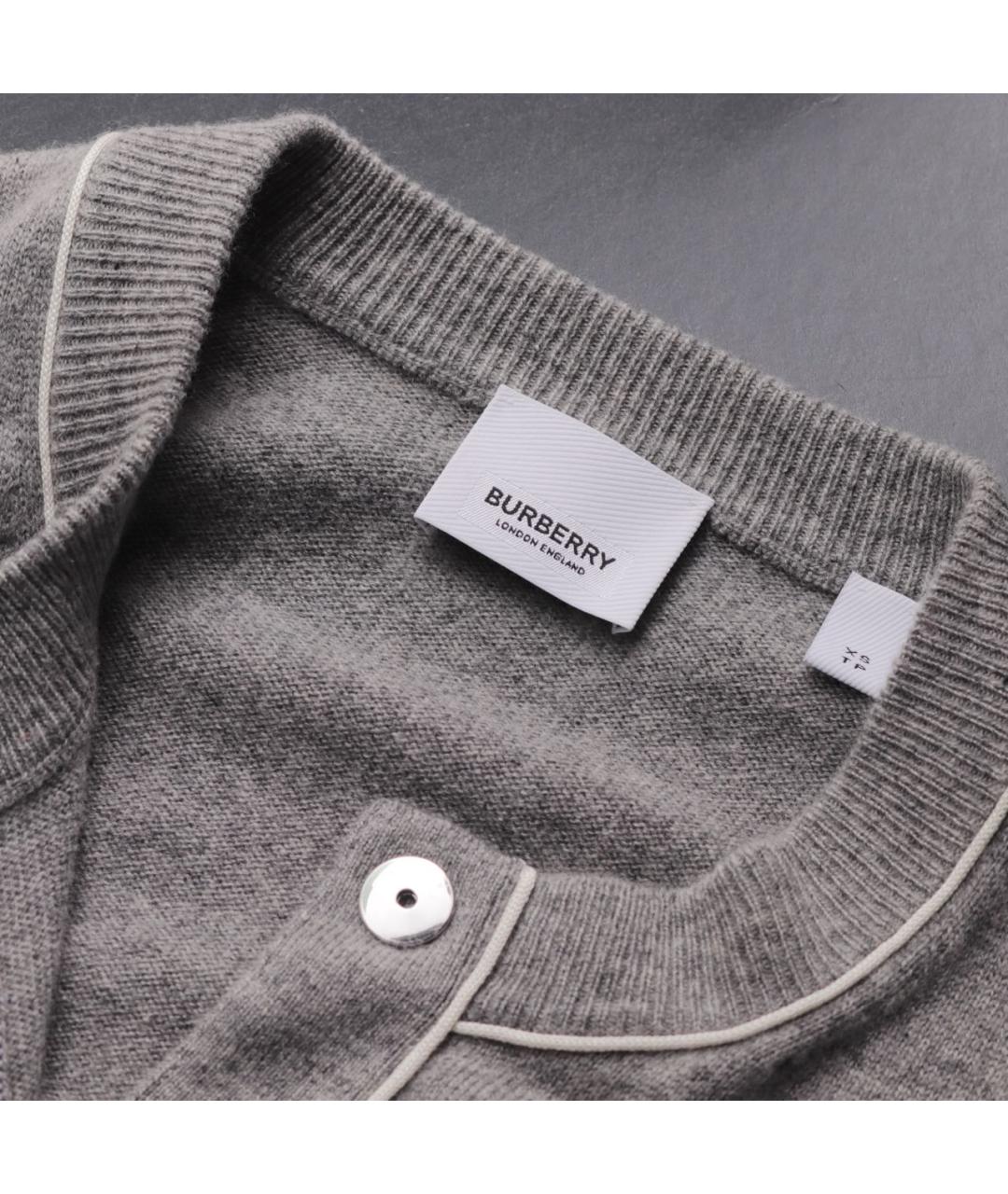 BURBERRY Серый кашемировый кардиган, фото 3