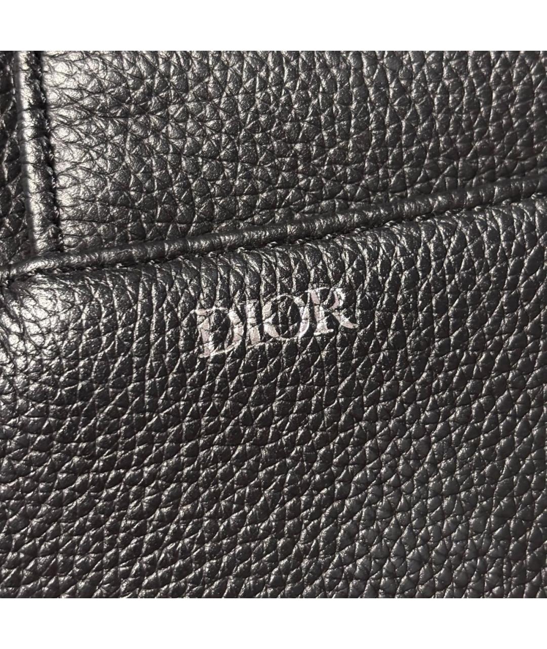 CHRISTIAN DIOR Черная кожаная поясная сумка, фото 6