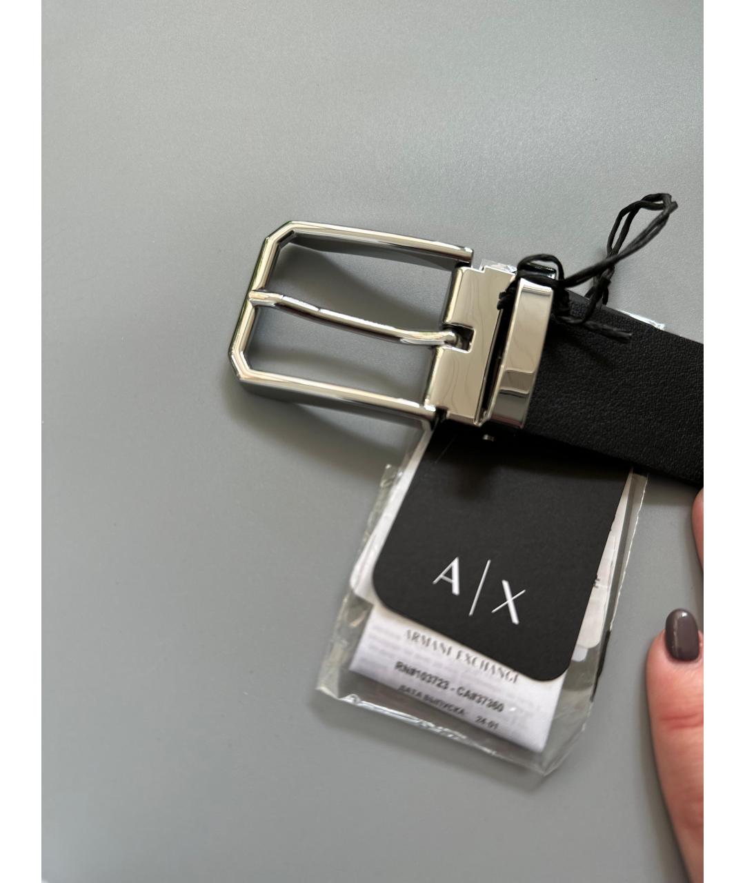 ARMANI EXCHANGE Черный кожаный ремень, фото 6