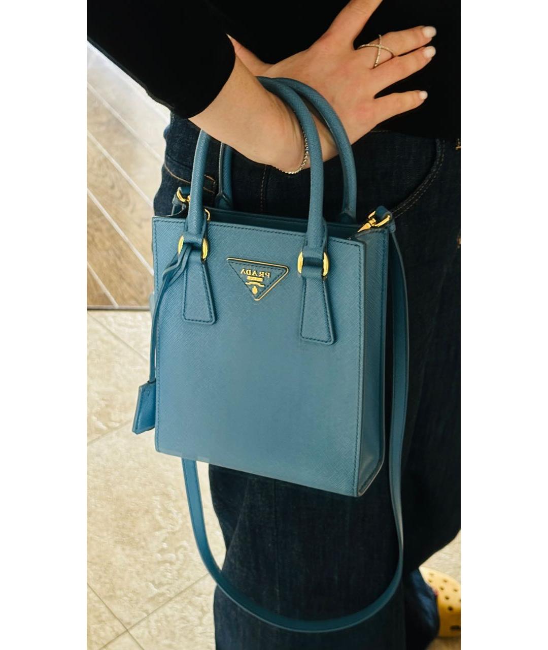 PRADA Голубая сумка тоут, фото 5