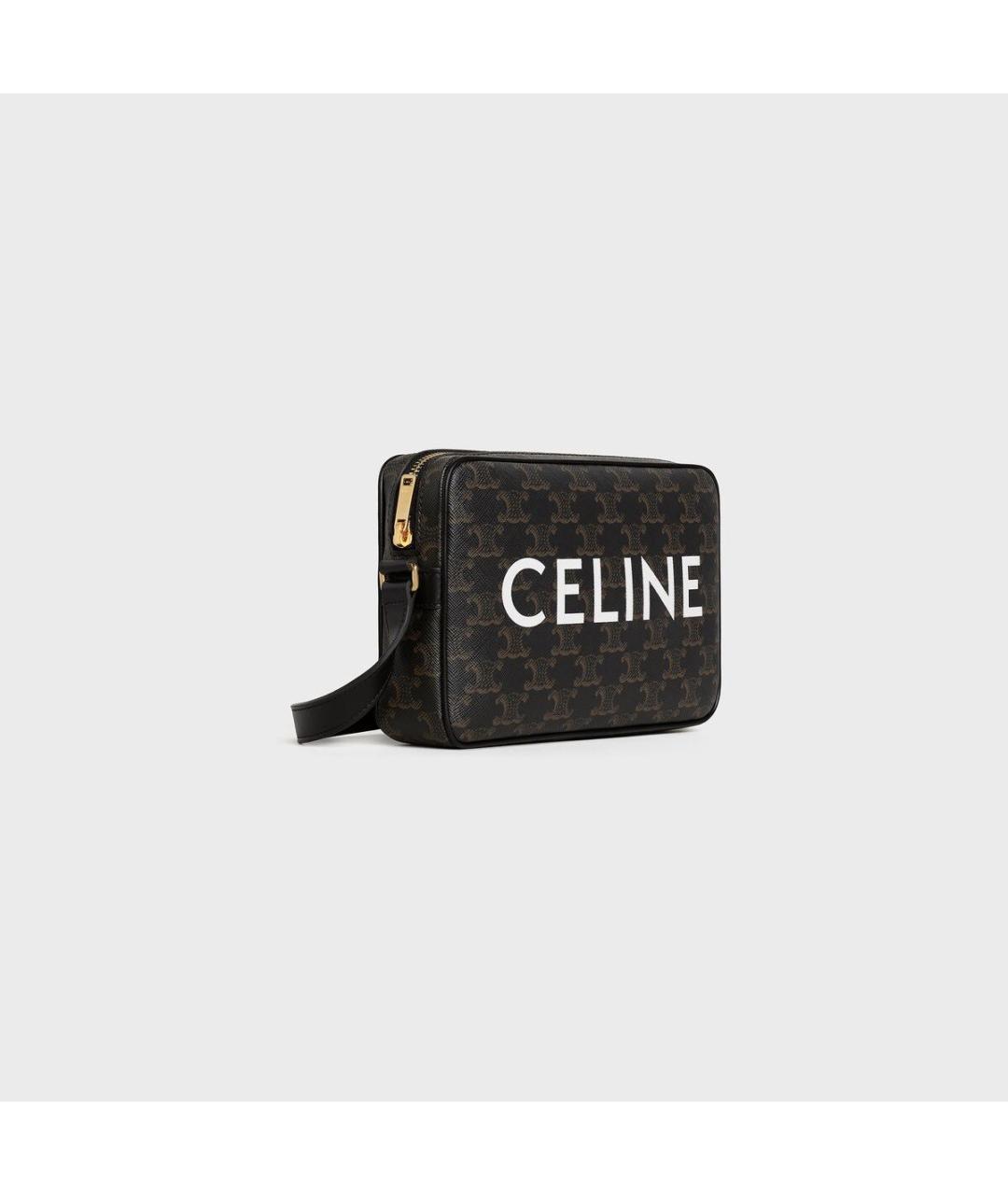 CELINE Черная кожаная сумка на плечо, фото 2