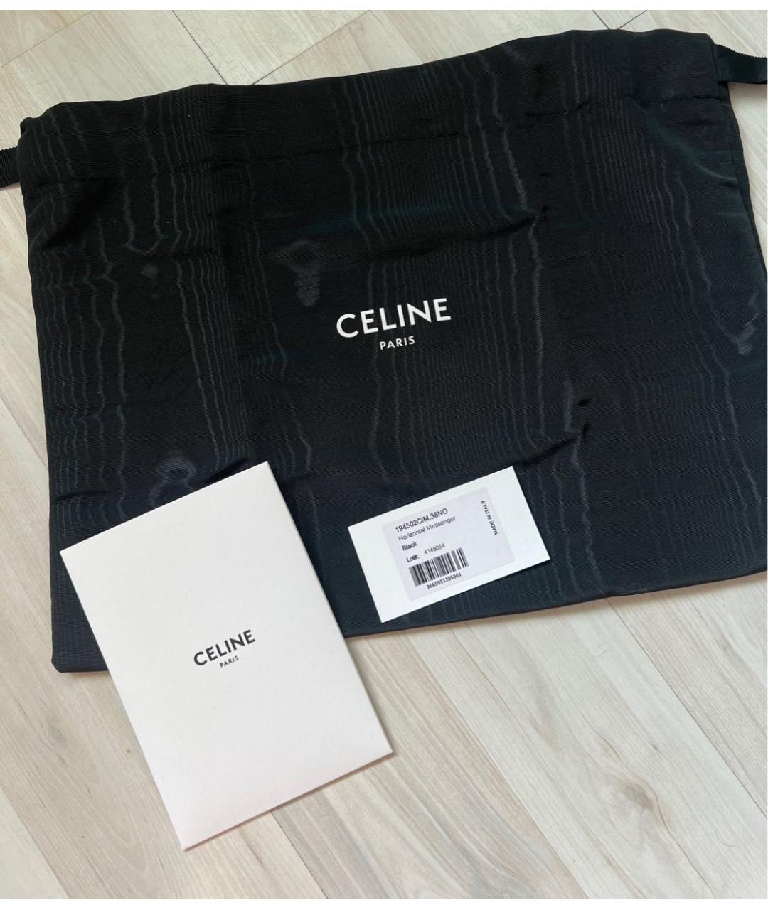 CELINE Черная кожаная сумка на плечо, фото 8