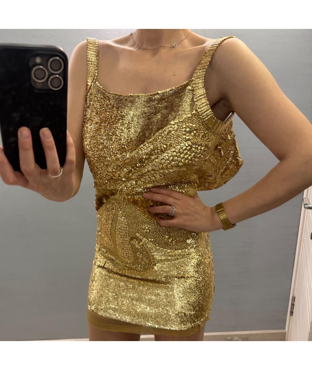 BLUMARINE Золотое вечернее платье, фото 4