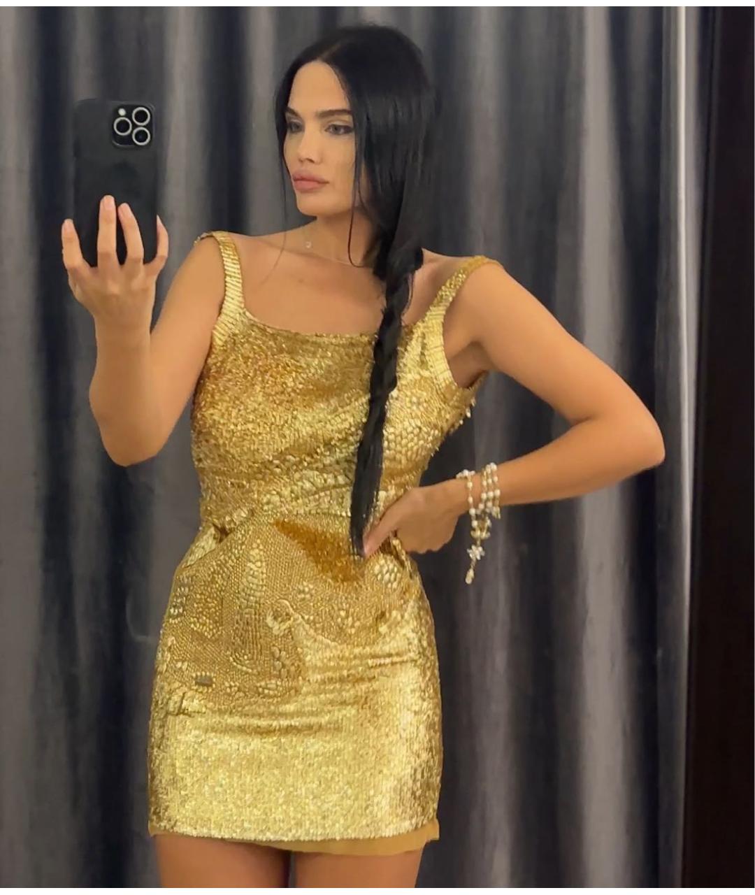 BLUMARINE Золотое вечернее платье, фото 4