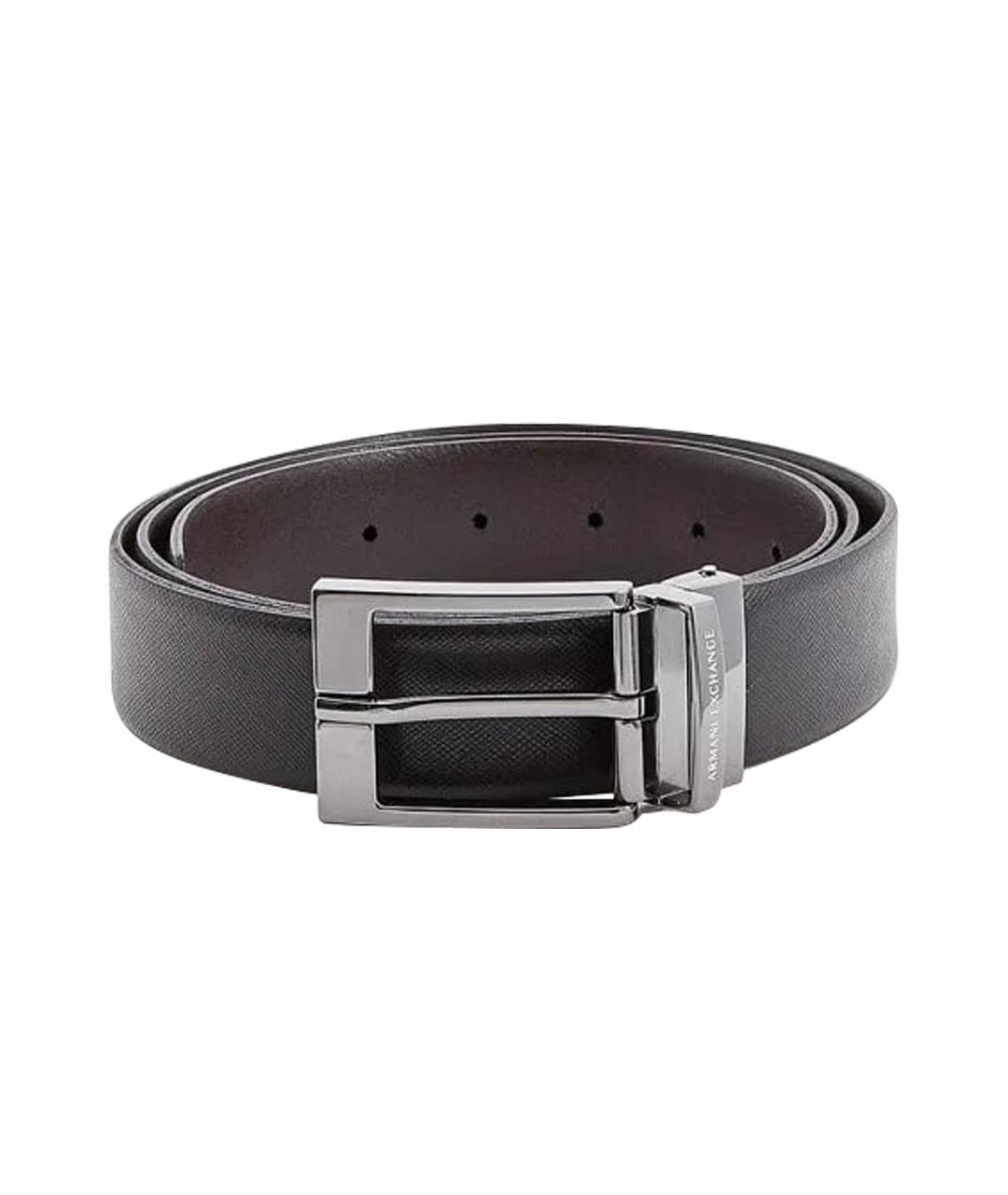 ARMANI EXCHANGE Черный кожаный ремень, фото 1