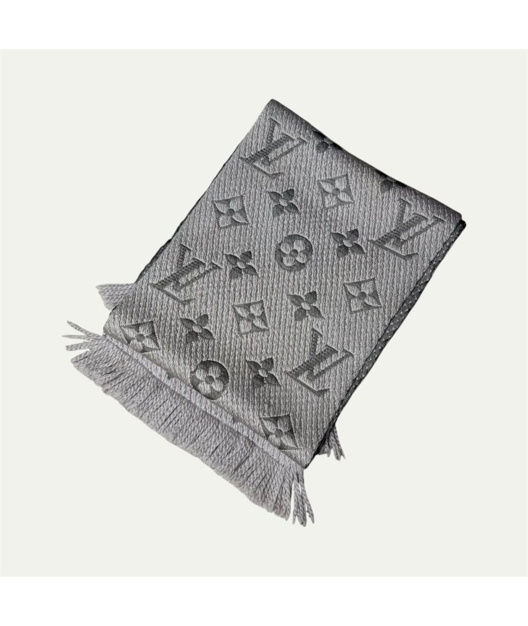 LOUIS VUITTON Серый шарф, фото 2