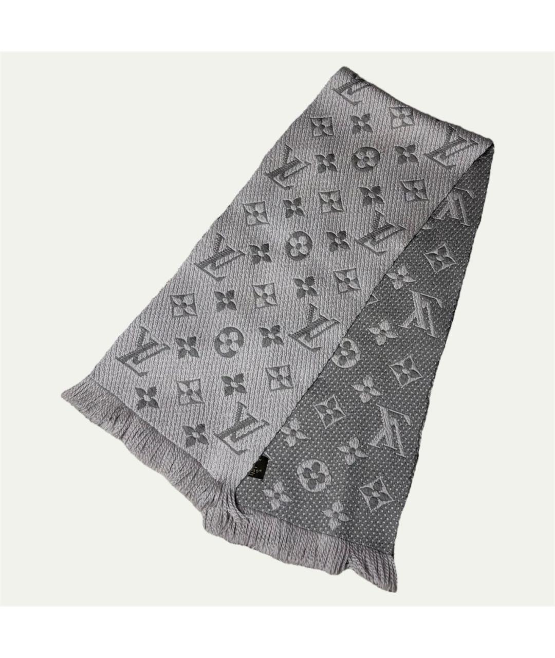 LOUIS VUITTON Серый шарф, фото 6