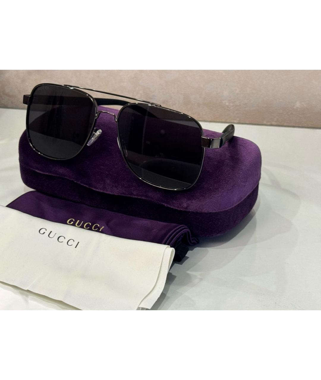 GUCCI Серые металлические солнцезащитные очки, фото 2