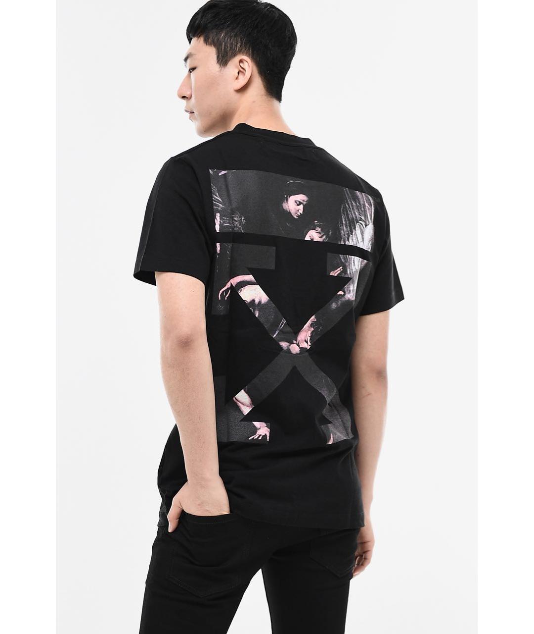 OFF-WHITE Черная хлопковая футболка, фото 7