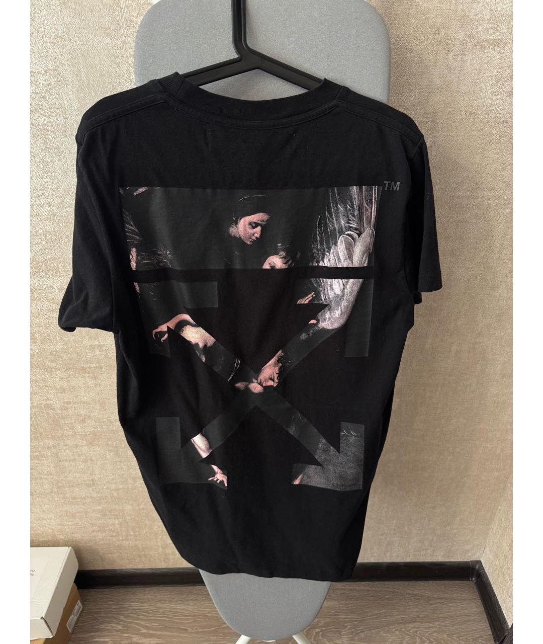 OFF-WHITE Черная хлопковая футболка, фото 3
