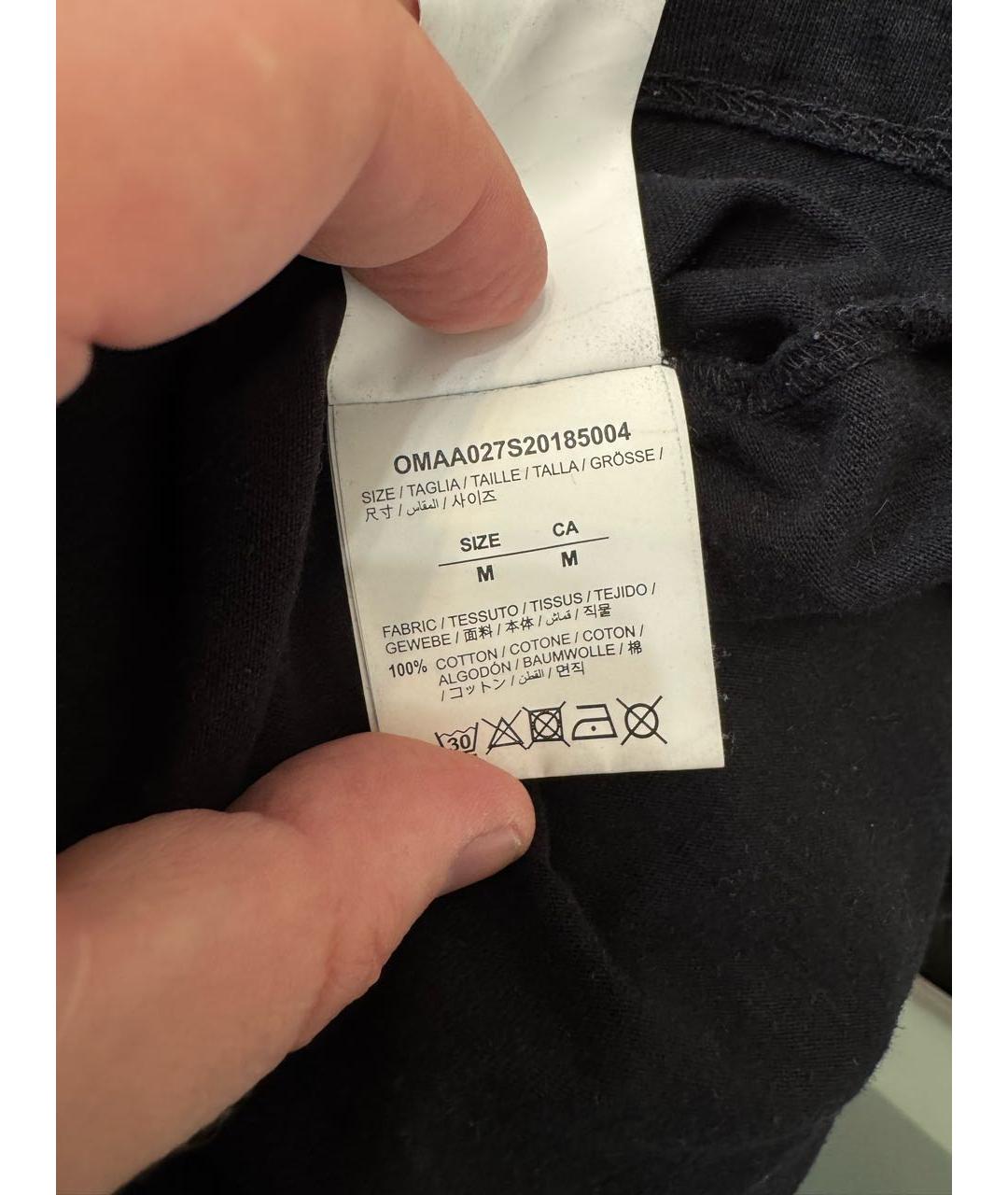 OFF-WHITE Черная хлопковая футболка, фото 4