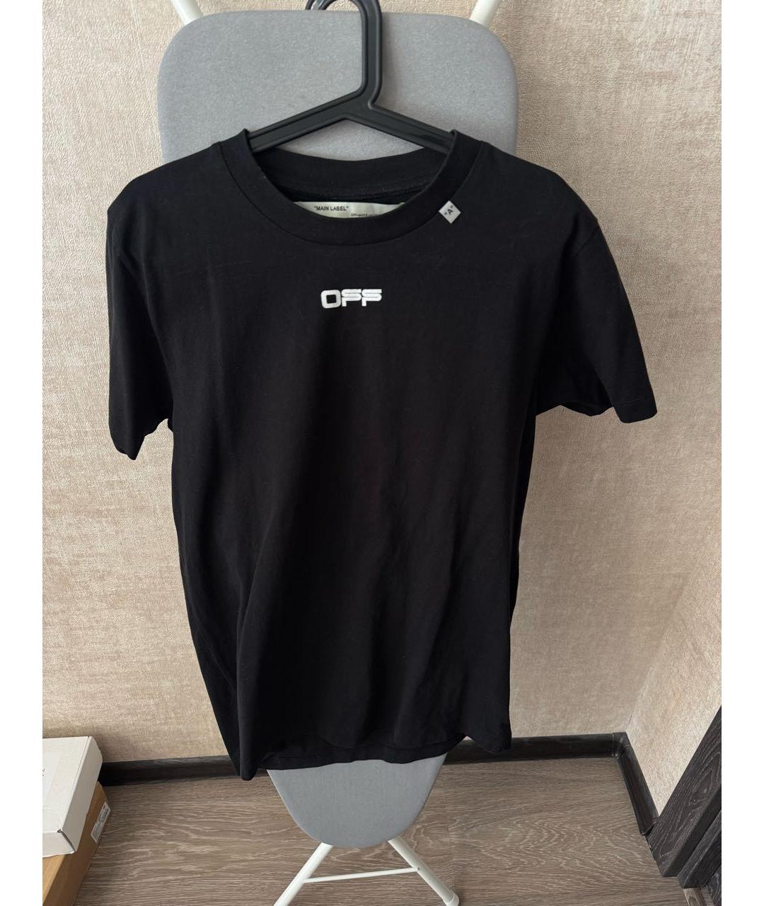 OFF-WHITE Черная хлопковая футболка, фото 2