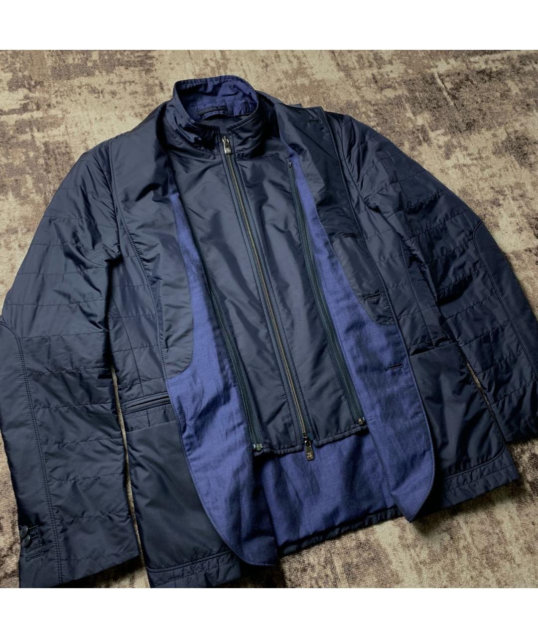 CORNELIANI Темно-синяя полиамидовая куртка, фото 4