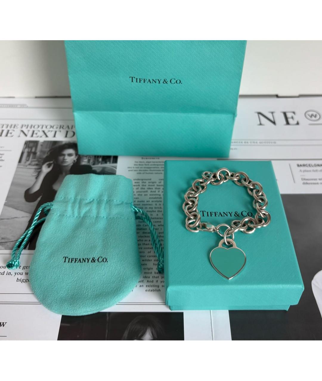 TIFFANY&CO Бирюзовый серебряный браслет, фото 2