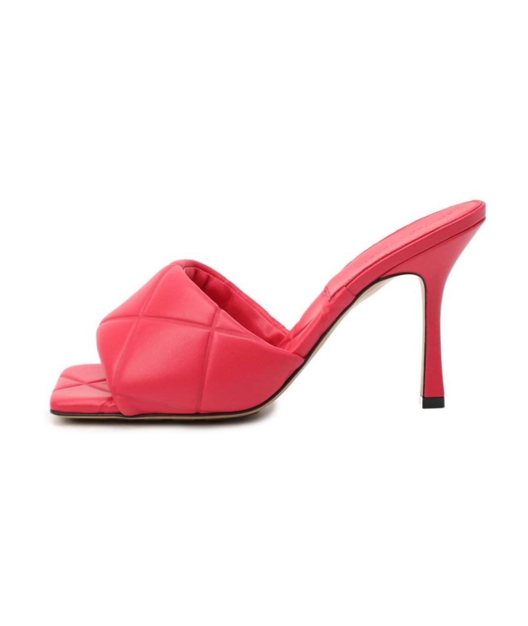 BOTTEGA VENETA Коралловые кожаные мюли, фото 9