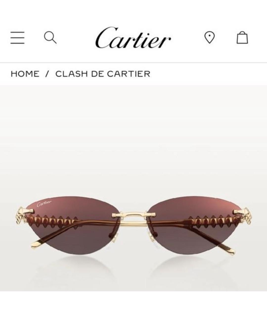 CARTIER Антрацитовые металлические солнцезащитные очки, фото 4