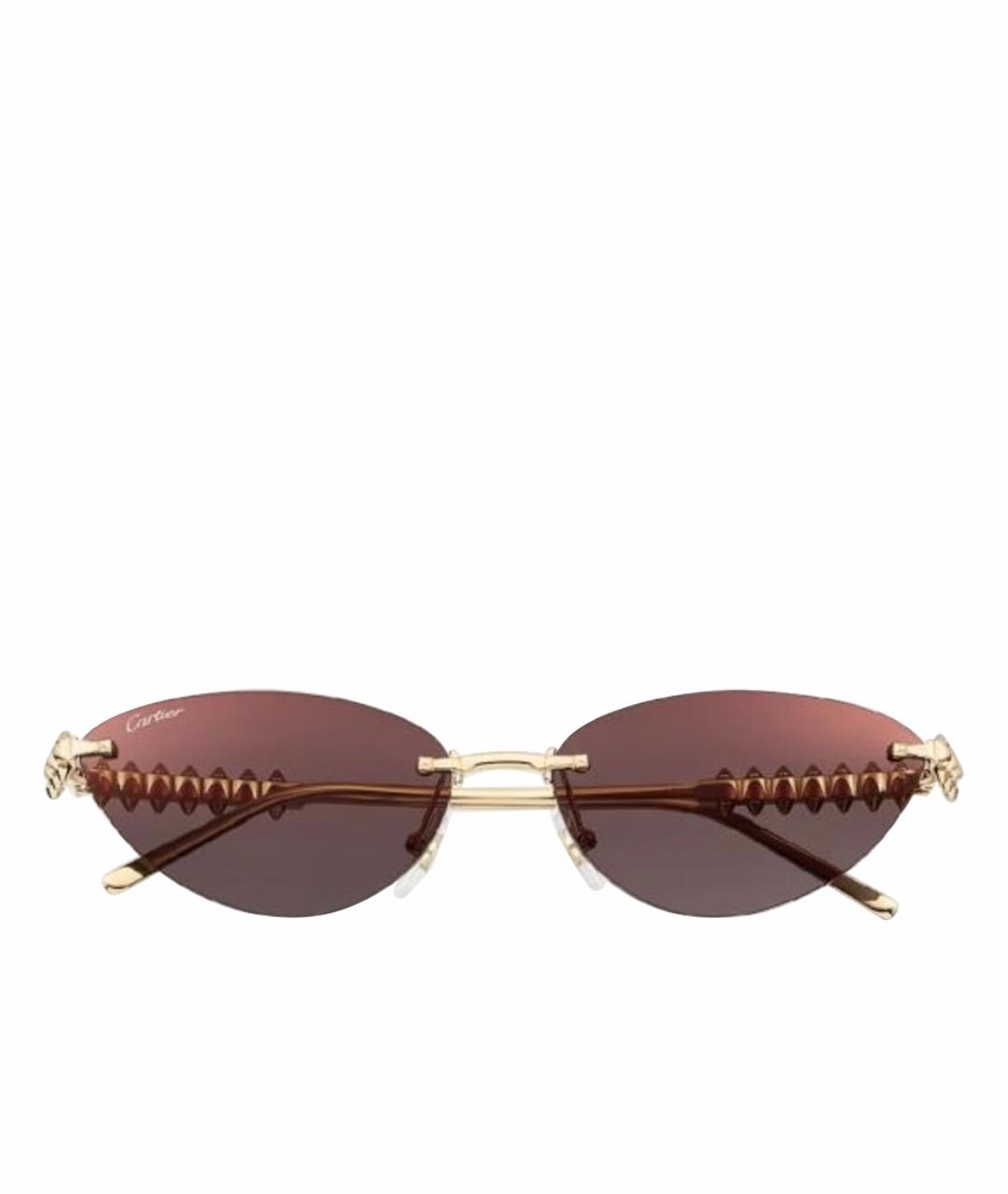 CARTIER Антрацитовые металлические солнцезащитные очки, фото 1