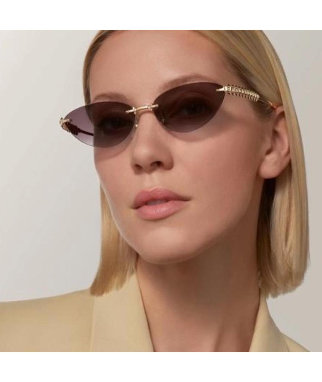 CARTIER Антрацитовые металлические солнцезащитные очки, фото 3