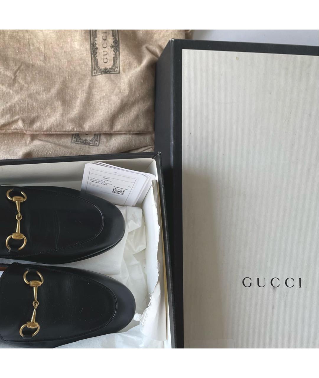GUCCI Черные кожаные лоферы, фото 5
