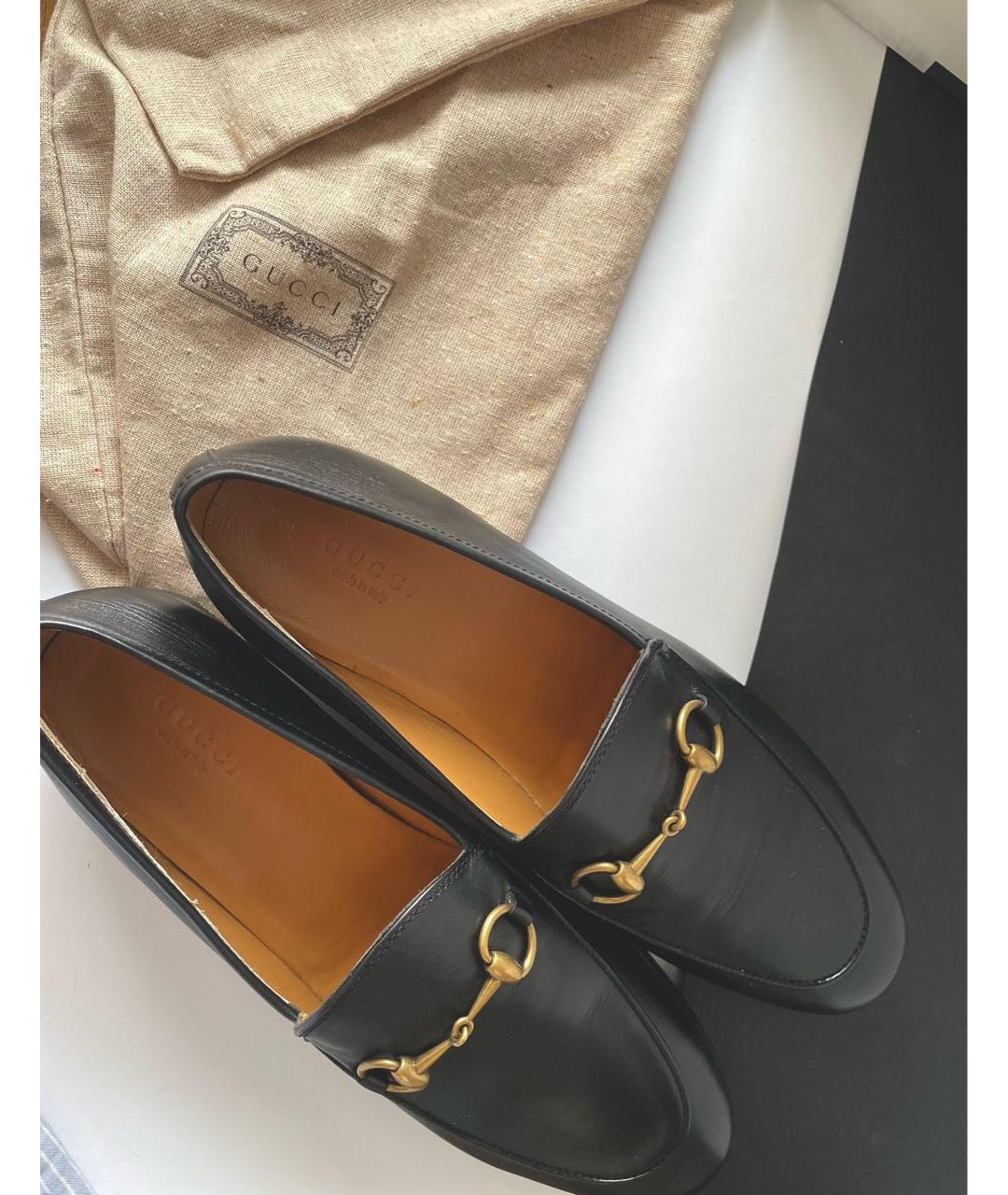 GUCCI Черные кожаные лоферы, фото 2