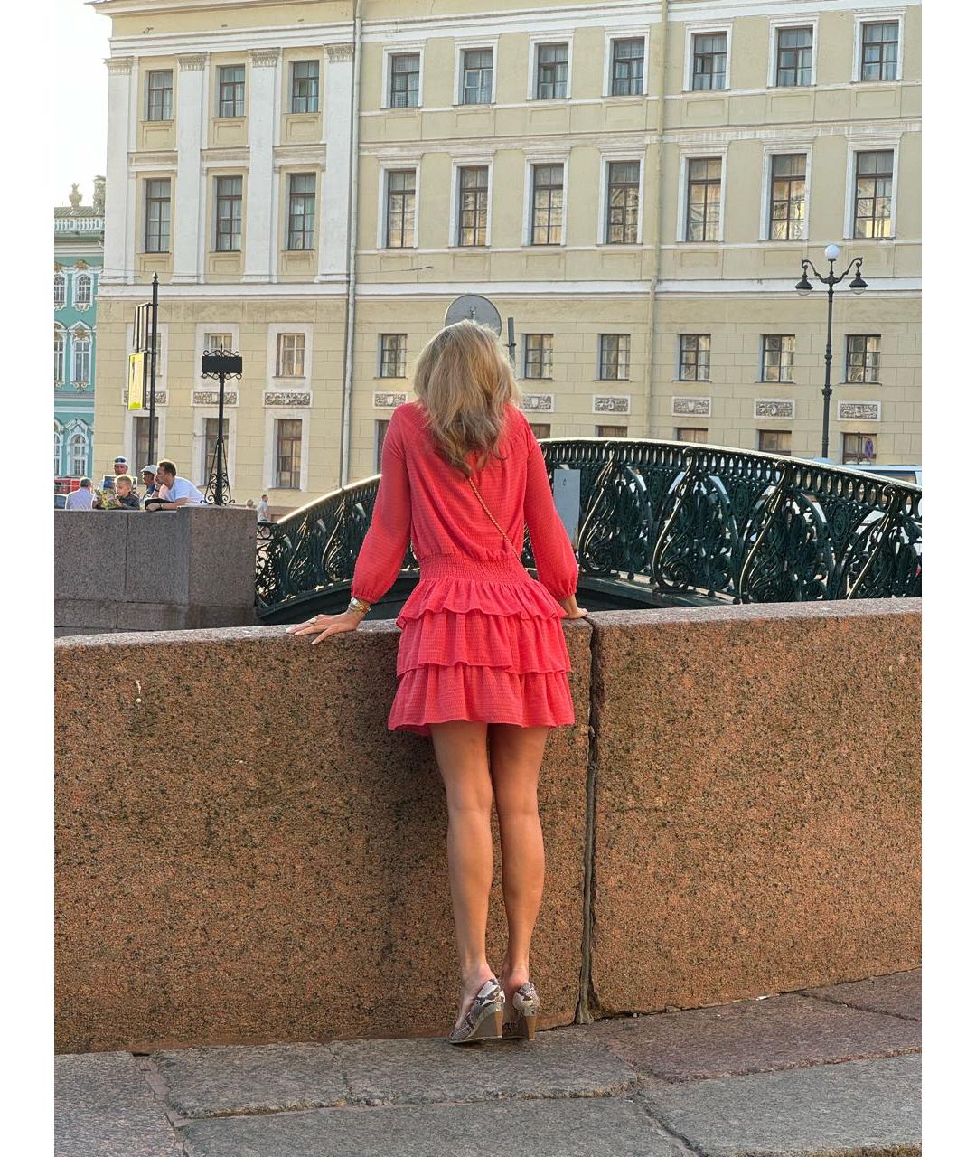 MICHAEL KORS Коралловое полиэстеровое коктейльное платье, фото 4