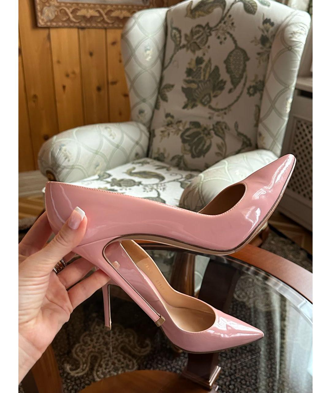 GIANVITO ROSSI Розовые туфли из лакированной кожи, фото 6