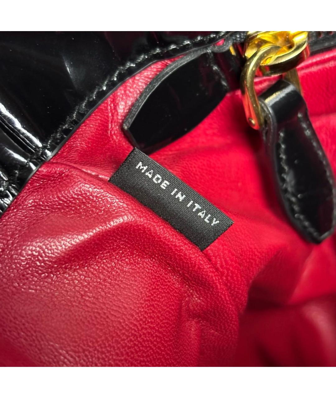 PRADA Хаки сумка с короткими ручками из лакированной кожи, фото 5